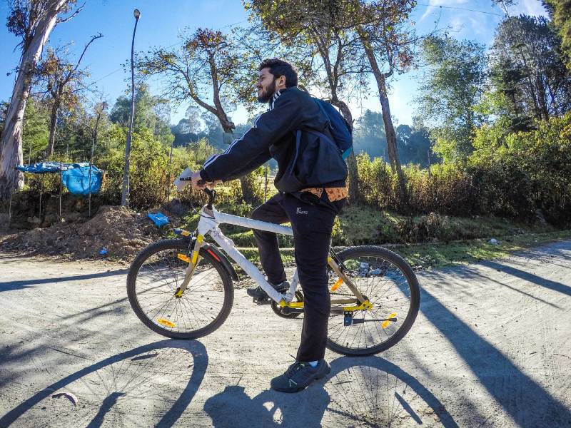 man on a bicycle