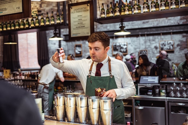 bartender mixing drinks