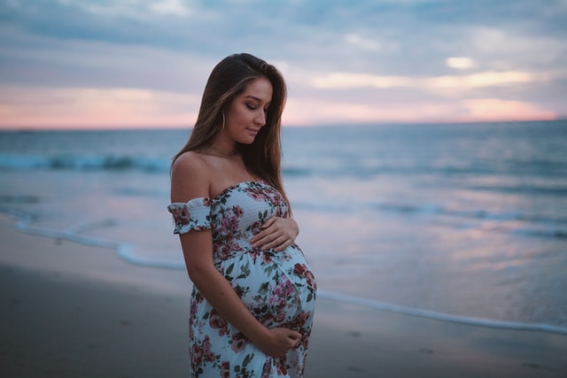 pregnant woman at the beach